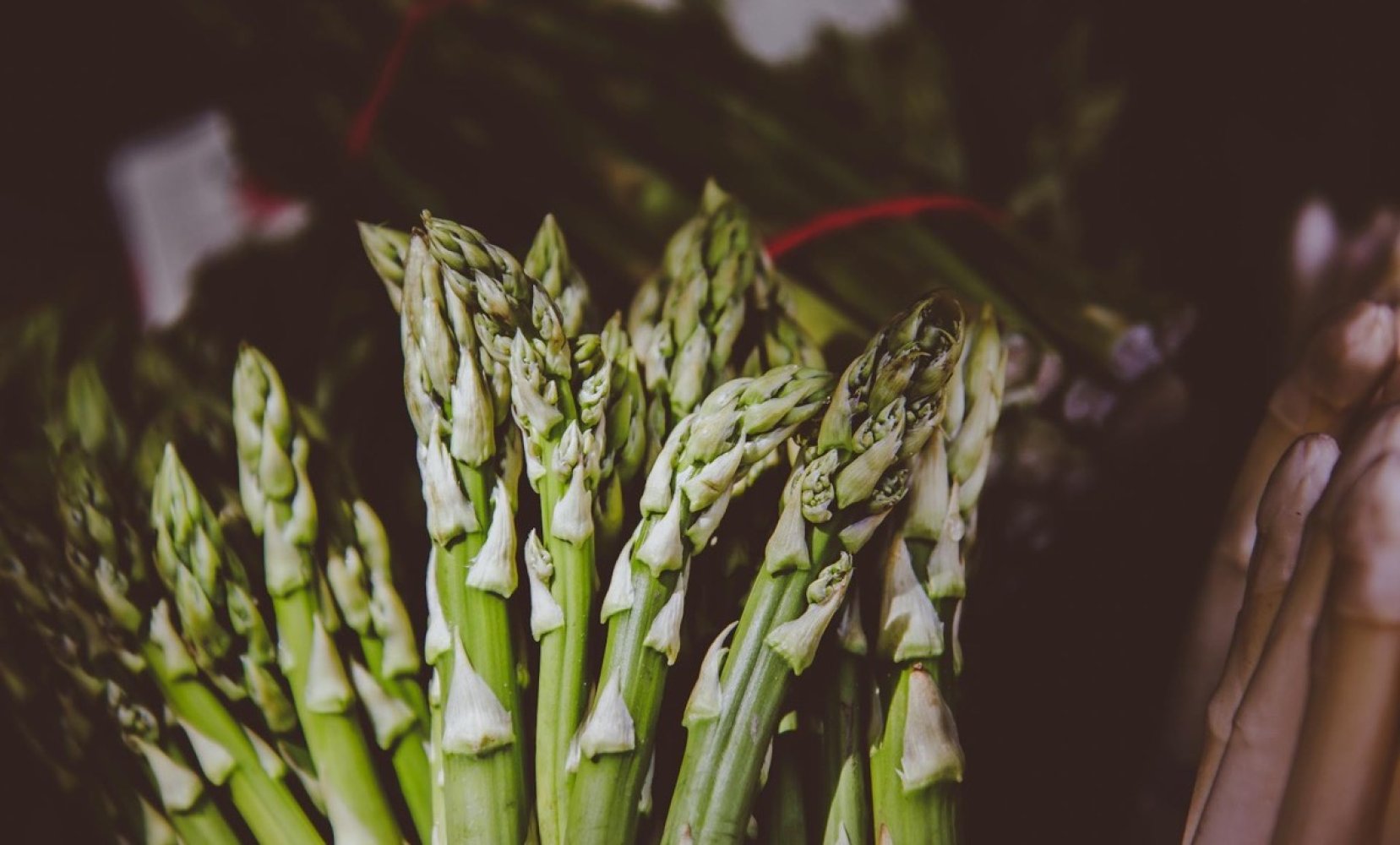 Pęczek świeżych zielonych szparagów